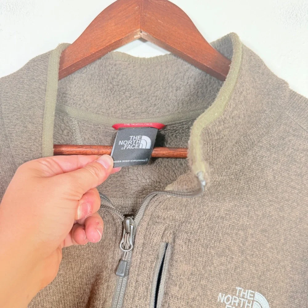 The North Face Gordon Lyons Quarter Zip Sweater Fleece Pullover Size XL Brown